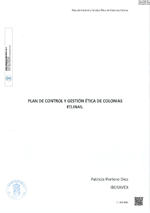 Plan de control y gestión ética de las colonias felinas del Ayuntamiento de El Arenal