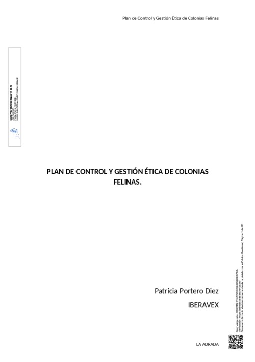 Plan de control y gestión ética de las colonias felinas del Ayuntamiento de La Adrada