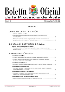 Boletín Oficial de la Provincia del miércoles, 4 de abril de 2012
