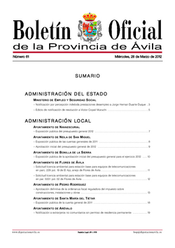 Boletín Oficial de la Provincia del miércoles, 28 de marzo de 2012