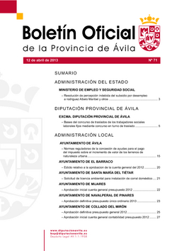 Boletín Oficial de la Provincia del viernes, 12 de abril de 2013