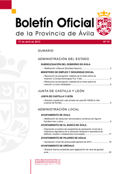 Boletín Oficial de la Provincia del miércoles, 17 de abril de 2013