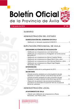 Boletín Oficial de la Provincia del jueves, 19 de febrero de 2015