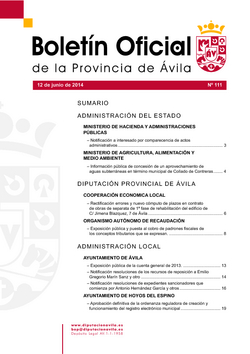 Boletín Oficial de la Provincia del jueves, 12 de junio de 2014