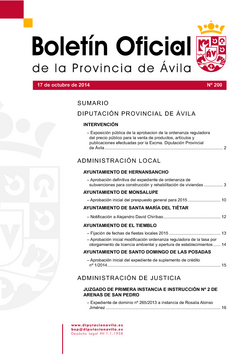 Boletín Oficial de la Provincia del viernes, 17 de octubre de 2014