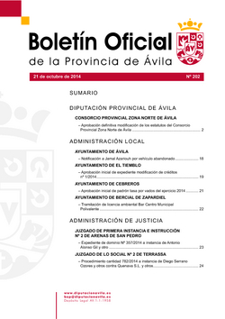 Boletín Oficial de la Provincia del martes, 21 de octubre de 2014