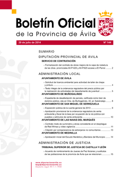 Boletín Oficial de la Provincia del martes, 29 de julio de 2014