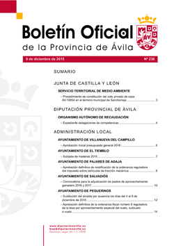 Boletín Oficial de la Provincia del miércoles, 9 de diciembre de 2015