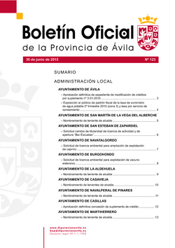 Boletín Oficial de la Provincia del martes, 30 de junio de 2015