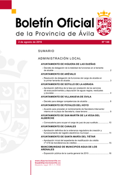 Boletín Oficial de la Provincia del martes, 2 de agosto de 2016