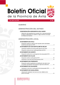 Boletín Oficial de la Provincia del jueves, 7 de abril de 2016