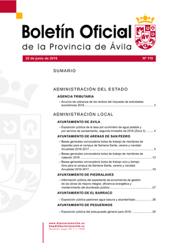 Boletín Oficial de la Provincia del miércoles, 22 de junio de 2016