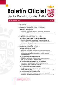 Boletín Oficial de la Provincia del viernes, 30 de junio de 2017