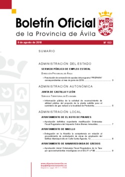 Boletín Oficial de la Provincia del miércoles, 8 de agosto de 2018