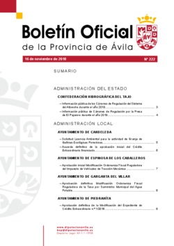 Boletín Oficial de la Provincia del viernes, 16 de noviembre de 2018