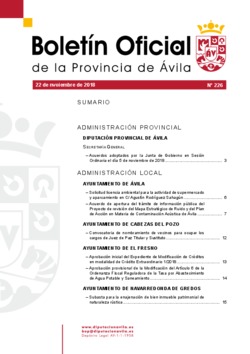 Boletín Oficial de la Provincia del jueves, 22 de noviembre de 2018