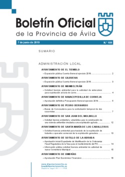 Boletín Oficial de la Provincia del viernes, 7 de junio de 2019