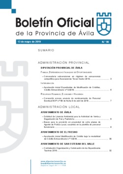 Boletín Oficial de la Provincia del lunes, 13 de mayo de 2019