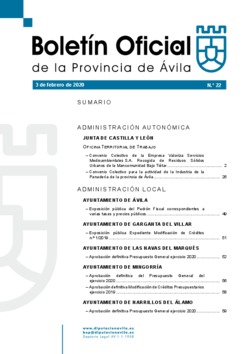 Boletín Oficial de la Provincia del lunes, 3 de febrero de 2020