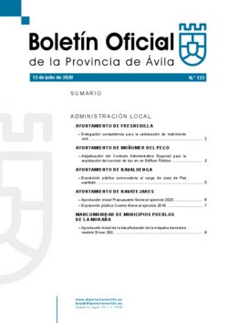 Boletín Oficial de la Provincia del lunes, 13 de julio de 2020