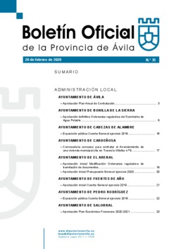 Boletín Oficial de la Provincia del jueves, 20 de febrero de 2020