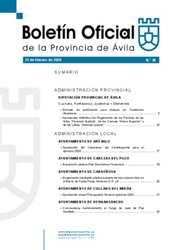 Boletín Oficial de la Provincia del martes, 25 de febrero de 2020