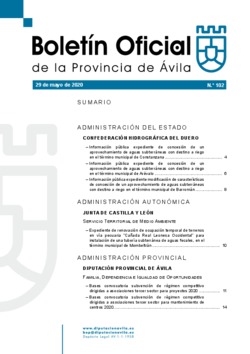 Boletín Oficial de la Provincia del viernes, 29 de mayo de 2020