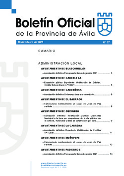 Boletín Oficial de la Provincia del miércoles, 10 de febrero de 2021