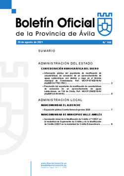 Boletín Oficial de la Provincia del viernes, 20 de agosto de 2021