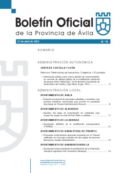 Boletín Oficial de la Provincia del viernes, 21 de abril de 2023