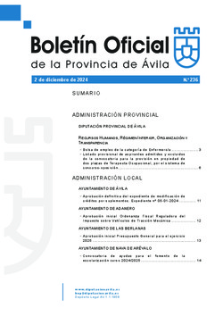 Boletín Oficial de la Provincia del lunes, 2 de diciembre de 2024