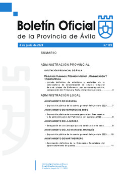 Boletín Oficial de la Provincia del martes, 4 de junio de 2024