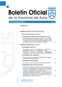 Boletín Oficial de la Provincia del lunes, 4 de noviembre de 2024