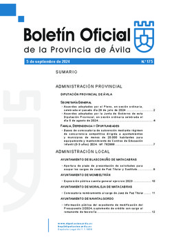 Boletín Oficial de la Provincia del jueves, 5 de septiembre de 2024