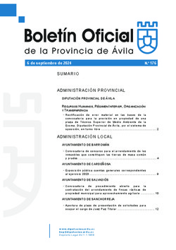 Boletín Oficial de la Provincia del viernes, 6 de septiembre de 2024