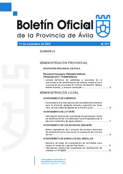 Boletín Oficial de la Provincia del lunes, 11 de noviembre de 2024