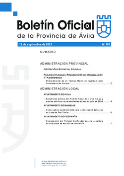 Boletín Oficial de la Provincia del jueves, 12 de septiembre de 2024