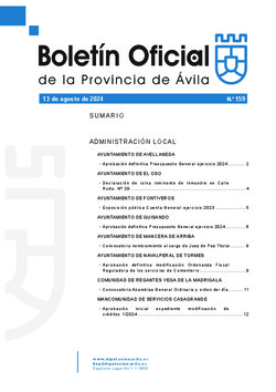 Boletín Oficial de la Provincia del lunes, 12 de agosto de 2024