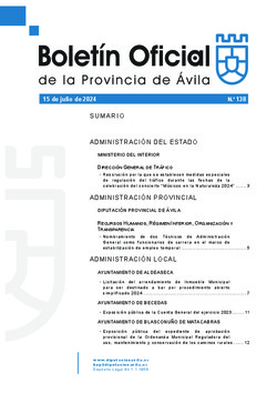 Boletín Oficial de la Provincia del lunes, 15 de julio de 2024