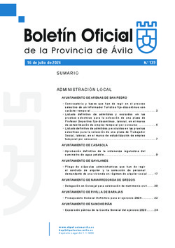 Boletín Oficial de la Provincia del martes, 16 de julio de 2024