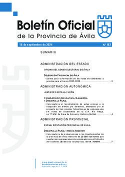 Boletín Oficial de la Provincia del lunes, 16 de septiembre de 2024