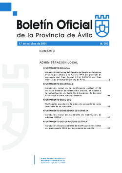 Boletín Oficial de la Provincia del jueves, 17 de octubre de 2024