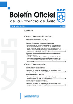 Boletín Oficial de la Provincia del jueves, 18 de julio de 2024