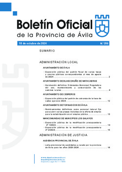 Boletín Oficial de la Provincia del viernes, 18 de octubre de 2024