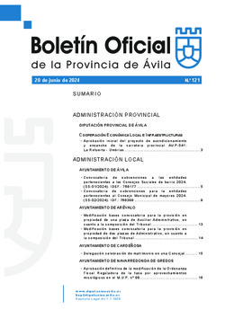 Boletín Oficial de la Provincia del jueves, 20 de junio de 2024