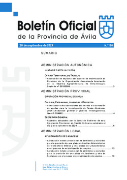 Boletín Oficial de la Provincia del viernes, 20 de septiembre de 2024