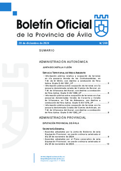 Boletín Oficial de la Provincia del viernes, 20 de diciembre de 2024