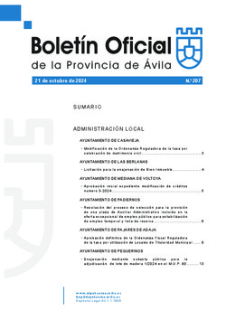 Boletín Oficial de la Provincia del lunes, 21 de octubre de 2024