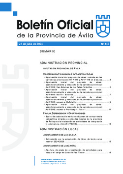 Boletín Oficial de la Provincia del lunes, 22 de julio de 2024