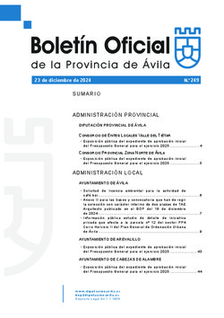 Boletín Oficial de la Provincia del lunes, 23 de diciembre de 2024